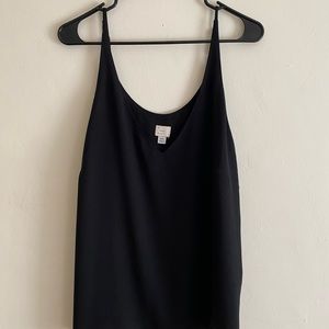 Target A New Day Flowy Lined Black Tank Top V Neck